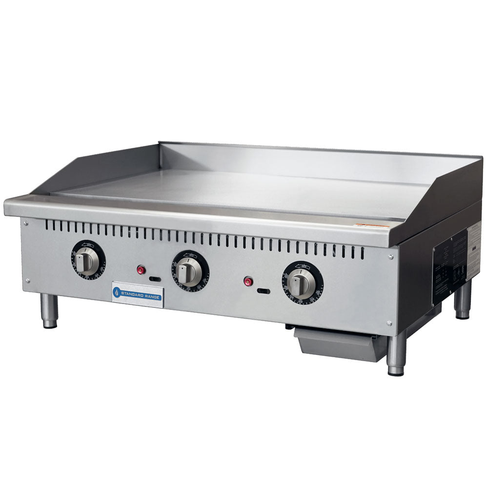 Standard Range SR-G36-T 36" Commercial Countertop 3 Burner Gas Griddle ...