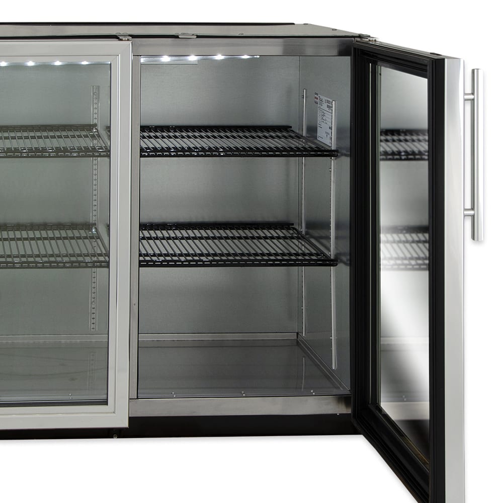True TBB24GAL72GSHCLD 71 7/8" Bar Refrigerator 3 Swinging Glass