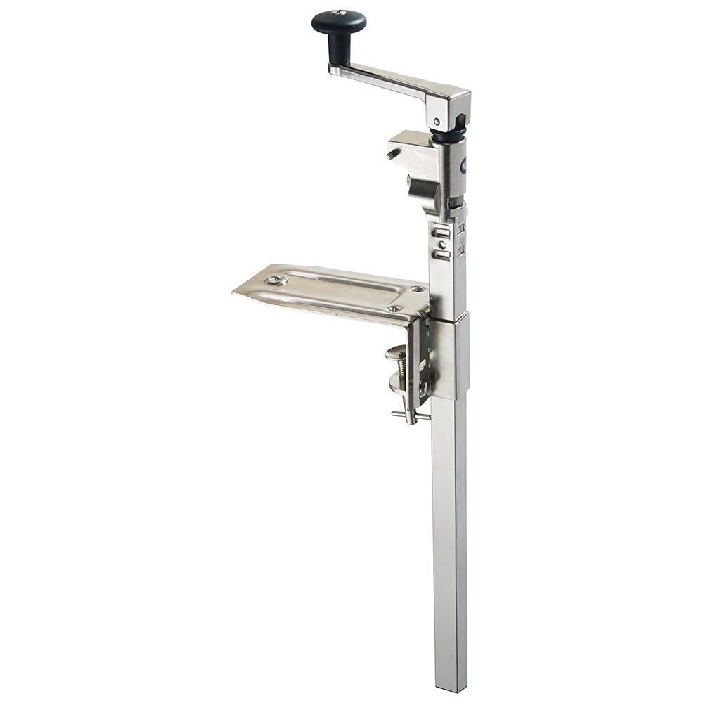 Winco CO3N Table Mount Manual Can Opener w/ 19" Body Nickel Plated Steel Plant Based Pros