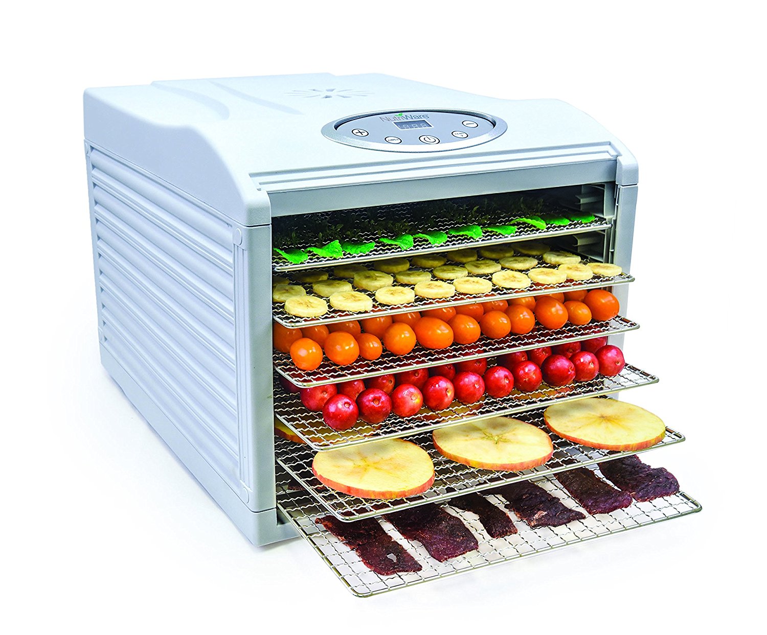 Food Dehydrator with 6 Stainless Steel Trays, LED Touch Control