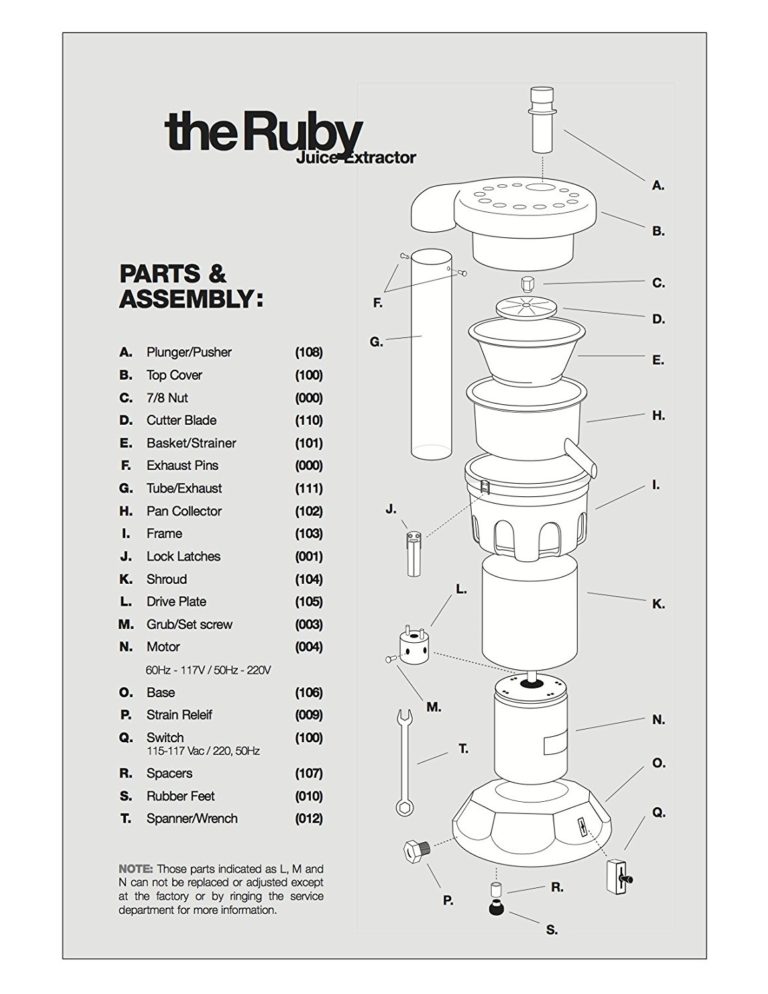 Ruby 2000 Commercial Juicer 220V Plant Based Pros