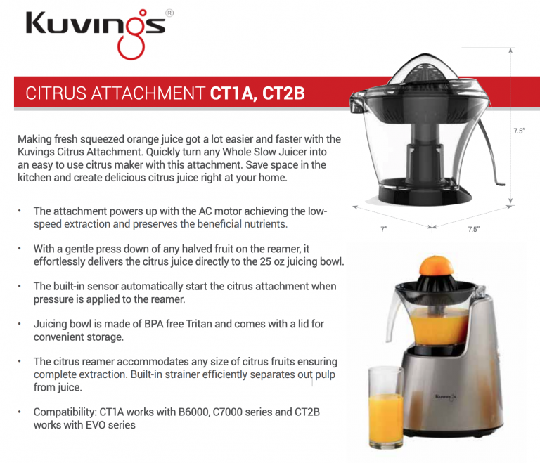 Kuvings Citrus Attachment for EVO820, C7000, B6000 Series, and Revo830