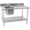 Advance Tabco KMS-11B-305L-X Stainless Steel Work Table w/ Sink