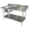 Advance Tabco KMS-11B-305L-X Stainless Steel Work Table w/ Sink - Image 2