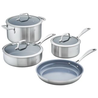 Winco SPC-7H 7 Piece Cookware Set: 1 & 2 qt Sauce Pans, 4 1/2 qt Dutch Oven  & 10 Saute Pan - URECO Online