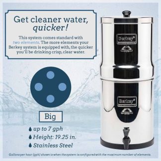 Big Berkey Gravity-Fed Water Filter with Black Berkey Elements