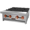 Sierra SRHP-4-24 Countertop 24" Hot Plates with 4 Burners, 120,000 Total BTU