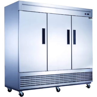 Dukers D83R Bottom Mount 3- Door Commercial Refrigerator in Stainless Steel