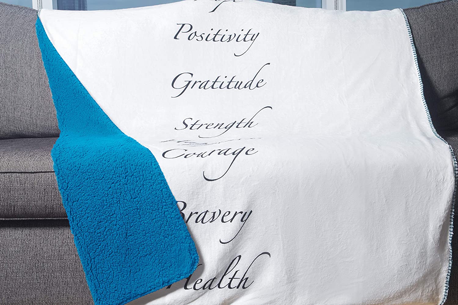Healing Throw Blanket with Inspirational Message 
