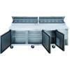 Dukers DPP90 Commercial 3-Door Pizza Prep Table Refrigerator - Image 2