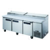 Dukers DPP90 Commercial 3-Door Pizza Prep Table Refrigerator
