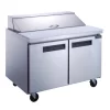 Dukers DSP60-16-S2 2-Door Commercial Food Prep Table Refrigerator in Stainless Steel
