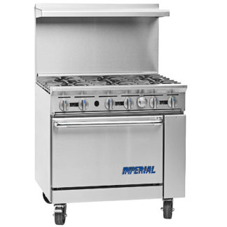 Imperial IR-6 36" 6 Burner Gas Range w/ Standard Oven