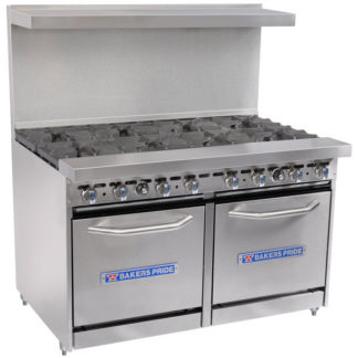 Bakers Pride Restaurant Series 48-BP-8B-S20 8 Burner Range with Two Space Saver 20" Ovens