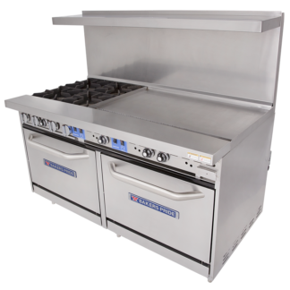 Bakers Pride Restaurant Series 60-BP-4B-G36-S26 4 Burner Range with Two Standard 26" Ovens and 36" Griddle