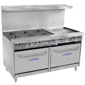 Bakers Pride Restaurant Series 60-BP-6B-G24-S26 6 Burner Range with Two Standard 26" Ovens and 24" Griddle