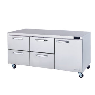 Blue Air BLUR72-D4LM-HC 4 Drawers 1 Door (R) All Stainless Undercounter Refrigerator - 72"W, 20 Cu./Ft., R-290 Refrigerant