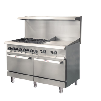 Ikon IR-6B-24MG-60 60" 6 Commercial Burner, 24" Manual Griddle Gas Range