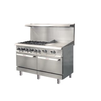 Ikon IR-6B-24TG-60 60" 6 Commercial Burner, 24" Griddle, Thermostatic Control Gas Range