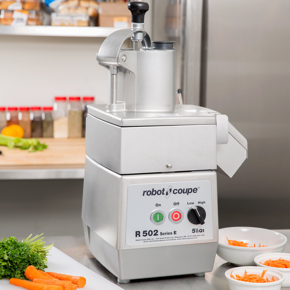 Partina City Sammenhængende faglært Robot Coupe R502N Combination Continuous Feed Food Processor with 5.5 Qt.  Stainless Steel Bowl - Plant Based Pros