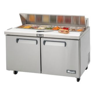 Migali C-SP60-16-HC Competitor Series 2 Door Standard Top Sandwich Prep Table Refrigerator 60"