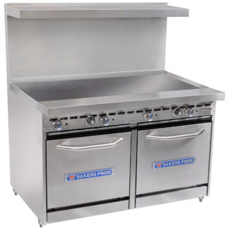 Bakers Pride Restaurant Series 48-BP-0B-G48-S20 Range with Two Space Saver 20" Ovens and 48" Griddle