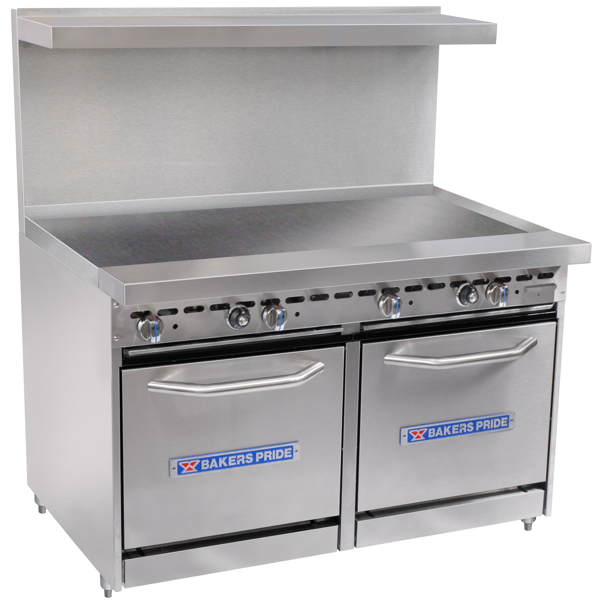 Bakers Pride Restaurant Series 48-BP-0B-G48-S20 Range with Two Space Saver 20" Ovens and 48" Griddle