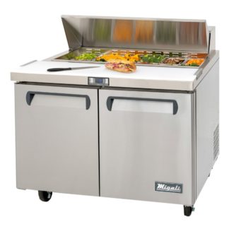 Migali C-SP48-12-HC Competitor Series 2 Door Standard Top Sandwich Prep Table Refrigerator 48"