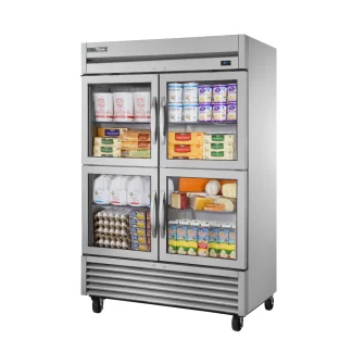 True TS-49G-4-HC~FGD01 54 1/8" Two Section Reach In Refrigerator