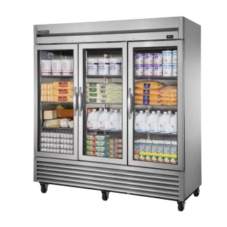 True TS-72G-HC~FGD01 78 1/8" Three Section Reach In Refrigerator