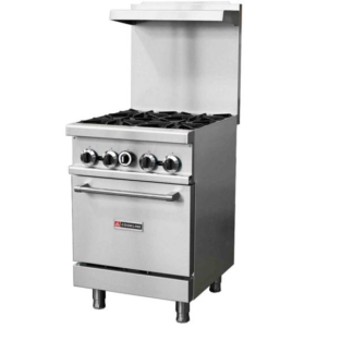 Cookline CR24-4 24" 4 Burner Commercial Gas Range with Oven - 151,000 BTU