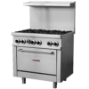 Cookline CR36-6 36" 6 Burner Commercial Gas Range with Oven - 211,000 BTU