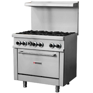 Cookline CR36-6 36" 6 Burner Commercial Gas Range with Oven - 211,000 BTU