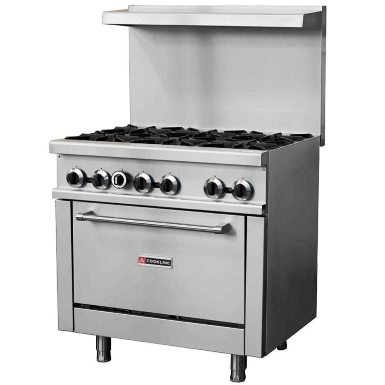 Cookline CR366 36" 6 Burner Commercial Gas Range with Oven 211,000