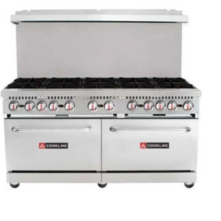 Cookline CR60-10 60" 10 Open Burner Commercial Gas Range - Natural Gas