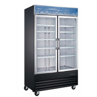 Coldline G40-B 48" Two Glass Door Merchandiser Refrigerator with LED Lighting - Black