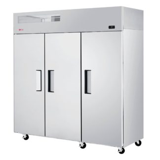 Turbo Air ER72-3-N 77 3/4" Three Section Reach In Refrigerator, (3) Left/Right Hinge Solid Doors, 115v