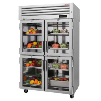 Turbo Air PRO-50-4R-GS-PT-N 51 3/4" Two Section Pass Thru Refrigerator, (4) Glass Doors & (4) Solid Doors, 115v