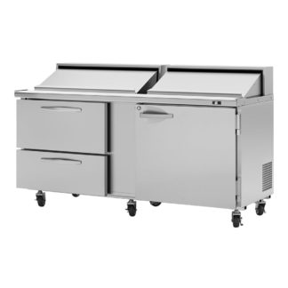 Turbo Air PST-72-D2R(L)-N 72 5/8" Sandwich/Salad Prep Table w/ Refrigerated Base, 115v