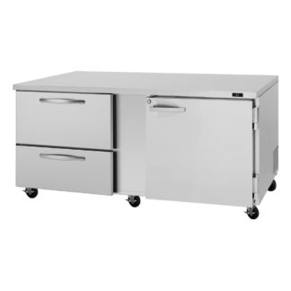 Turbo Air PUR-72-D2R(L)-N 72 5/8" W Undercounter Refrigerator w/ (2) Sections & (1) Door & (2) Drawers, 115v