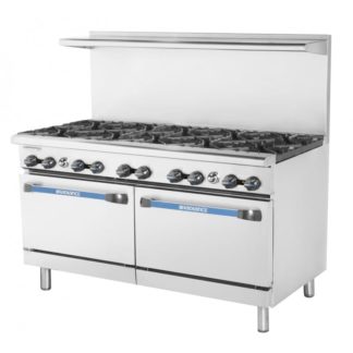 Turbo Air TAR-10 60" 10 Burner Gas Range w/ (2) Standard Ovens