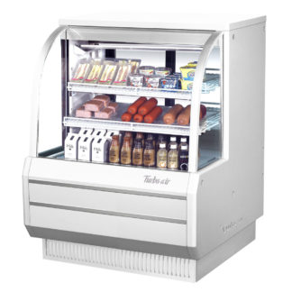 Turbo Air TCDD-48H-W-N 48 1/2" Full Service Deli Case w/ Curved Glass - (3) Levels, 115v