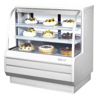 Turbo Air TCGB-48-W-N 48 1/2" Full Service Bakery Display Case w/ Curved Glass - (3) Levels, 115v