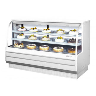 Turbo Air TCGB-72-W-N 72 1/2" Full Service Bakery Case w/ Curved Glass - (3) Levels, 115v
