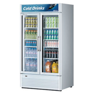 Turbo Air TGM-35SDW-N 39 1/2" Two Section Glass Door Merchandiser, (2) Left/Right Hinge Doors, 115v, White