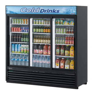 Turbo Air TGM-69RB-N 78" Three Section Glass Door Merchandiser, (3) Sliding Doors, 115v