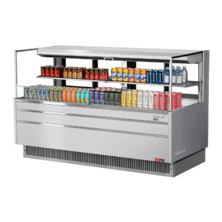 Turbo Air TOM-72L-UFD-S-2S-N 70 3/4" Horizontal Open Air Cooler w/ (2) Levels, 220v/1ph