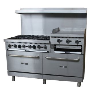 Black Diamond BDGR-6024GB 60" 6 Burner Gas Range w/ Griddle, Natural Gas