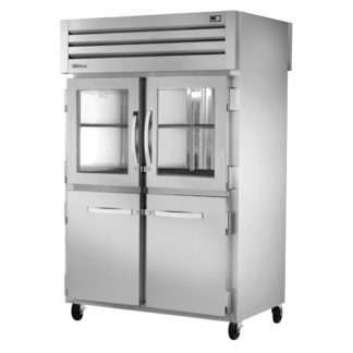 True STA2RPT-2HG/2HS-2S-HC 52 3/5" Two Section Pass Thru Refrigerator, (2) Glass Doors, (2) Solid Doors, Left/Right Hinge, 115v