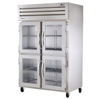 True STR2R-4HG-HC 52 3/5" Two Section Reach In Refrigerator, (4) Left/Right Hinge Glass Doors, 115v